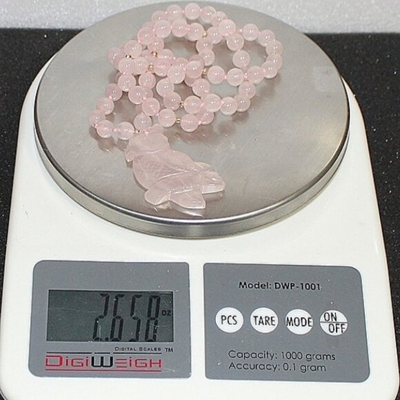 14K JADE BEAD NECKLACE - PHOENIX PENDANT - Picture 10 of 10